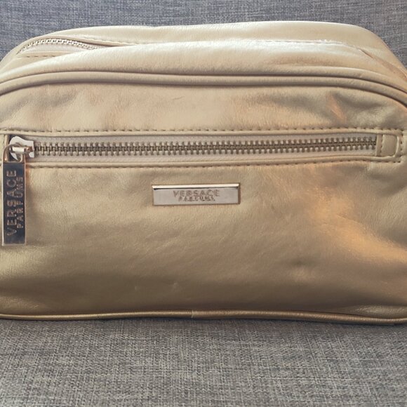 Versace Handbags - NWOT versace perfumes cosmetic bag gold
